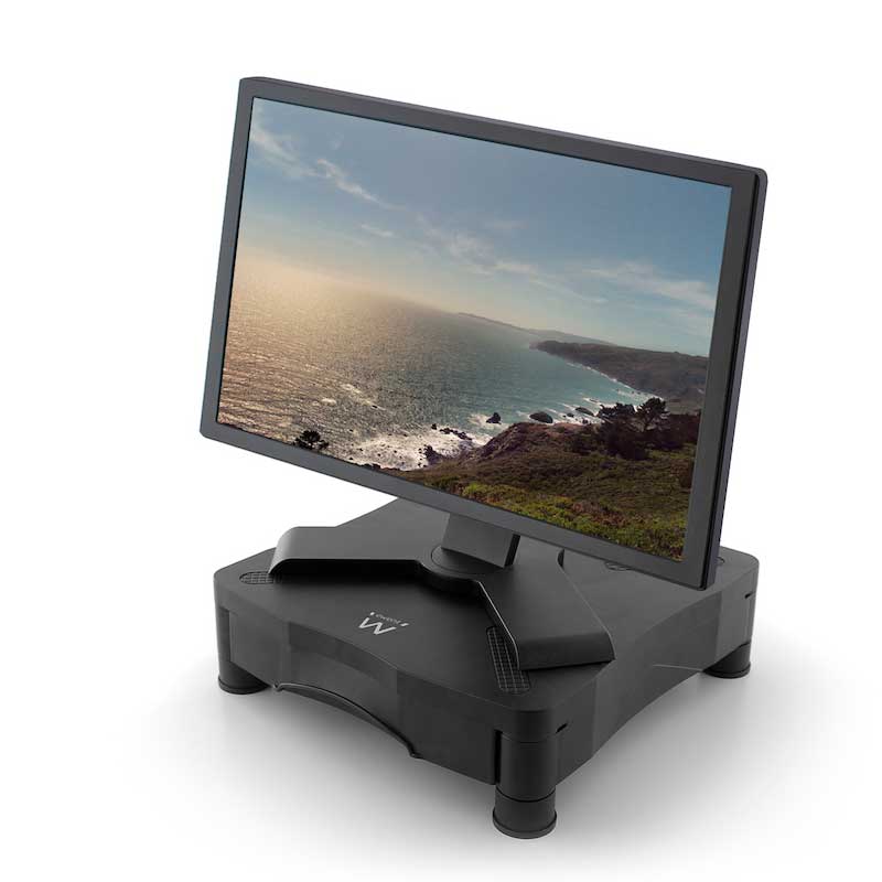 ewent elevador de monitor con un útil cajón